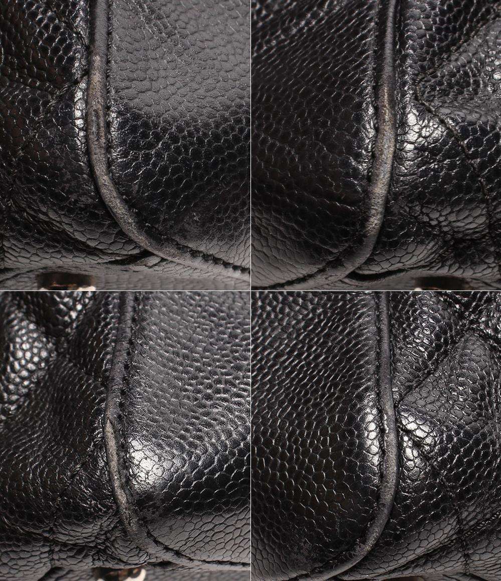 シャネル レザーショルダーバッグ ココマーク シルバー金具 マトラッセ キャビアスキン レディース CHANEL