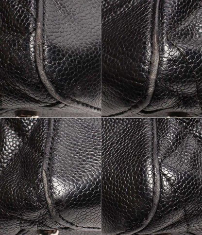 シャネル レザーショルダーバッグ ココマーク シルバー金具 マトラッセ キャビアスキン レディース CHANEL