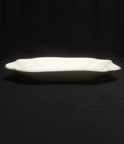 美品 ウェッジウッド スクエアディッシュ プレート 皿 23cm インタグリオ INTAGLIO プラチナ WEDGWOOD