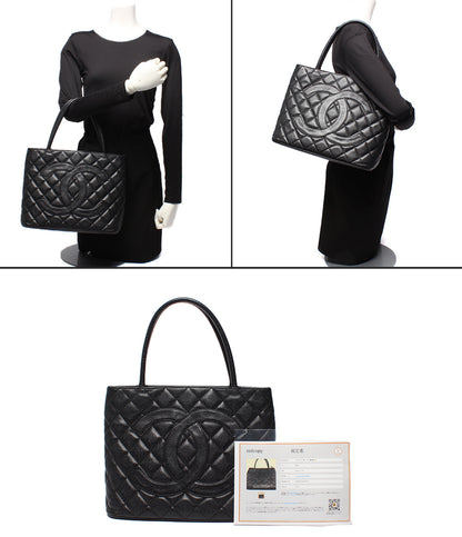 CHANEL トートバッグ ハンドバッグ シルバー金具 6番台 マトラッセ キャビアスキン 復刻 ココマーク A01804 レディース シャネル