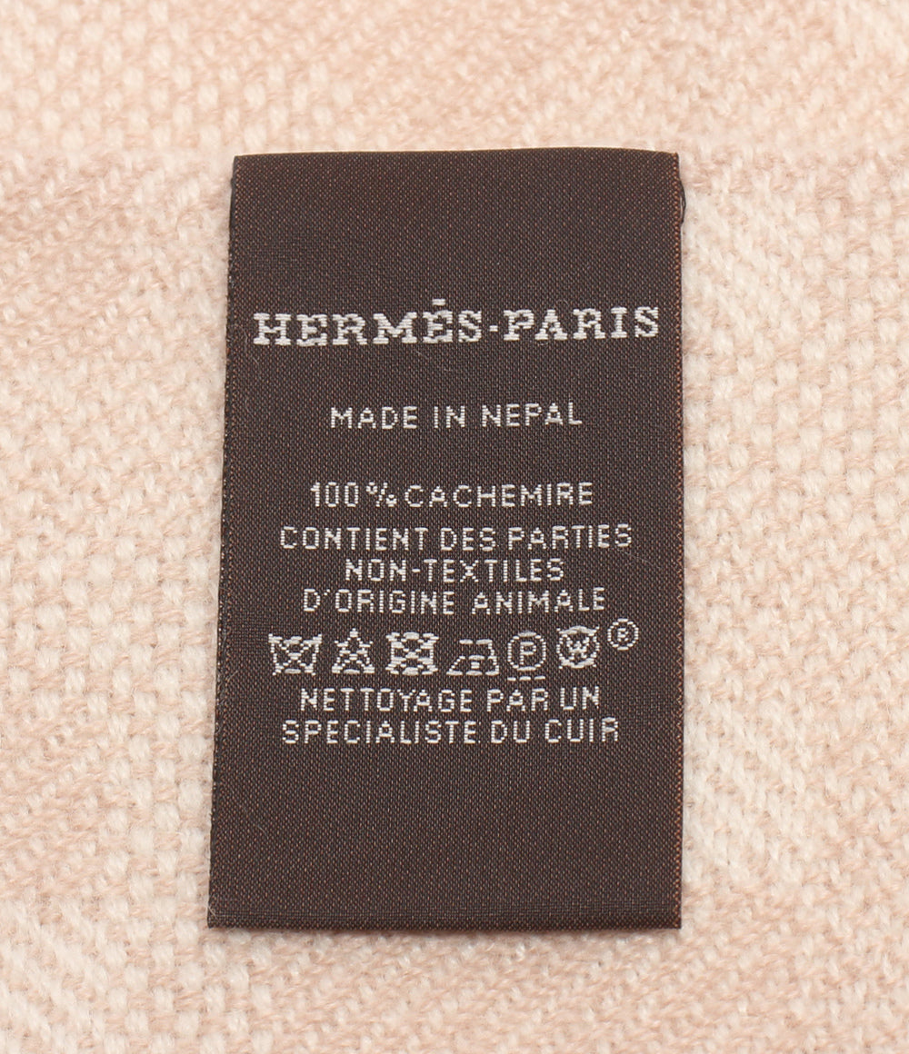 美品 HERMES マフラー Hジャガード カシミヤ100％ レディース メンズ エルメス