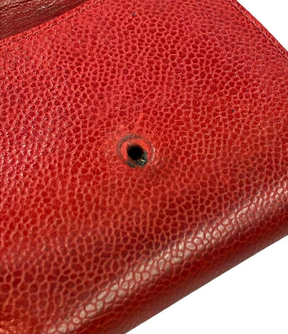 訳あり シャネル 三つ折り財布 キャビアスキン レディース CHANEL