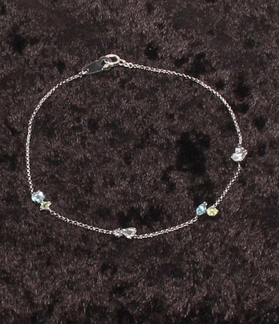 美品 ブレスレット K18WG ブルートパーズ アメジスト レディース