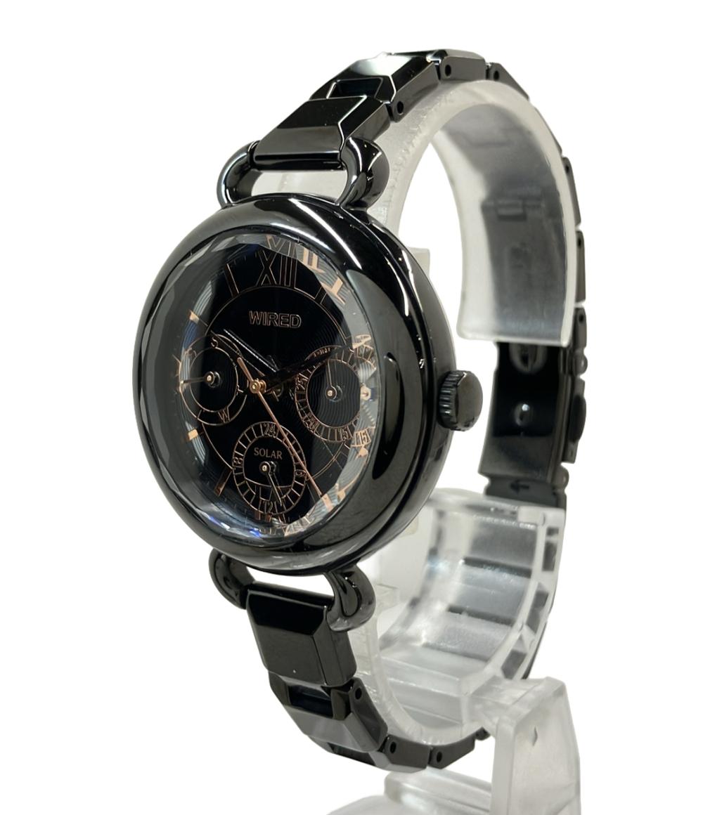 SEIKO 腕時計 WIRED ワイアード ソーラー ブラック V14J-0BN0 メンズ セイコー