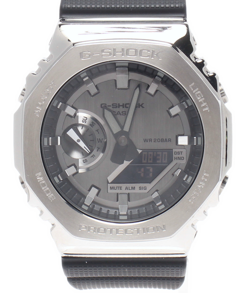美品 CASIO 腕時計 G-SHOCK クオーツ シルバー GM-2100 メンズ カシオ