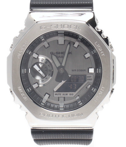 美品 CASIO 腕時計 G-SHOCK クオーツ シルバー GM-2100 メンズ カシオ