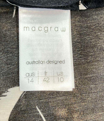 macgraw 半袖ブラウス フリル 透け感 シフォン フェミニン Migration Bird Print Blouse レディース SIZE aus14 (XL) マックグロー