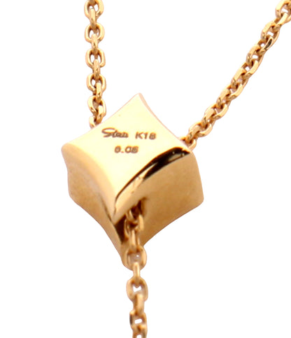 美品 STAR JEWELRY ネックレス K18 アクアマリン ダイヤ 0.06ct レディース スタージュエリー