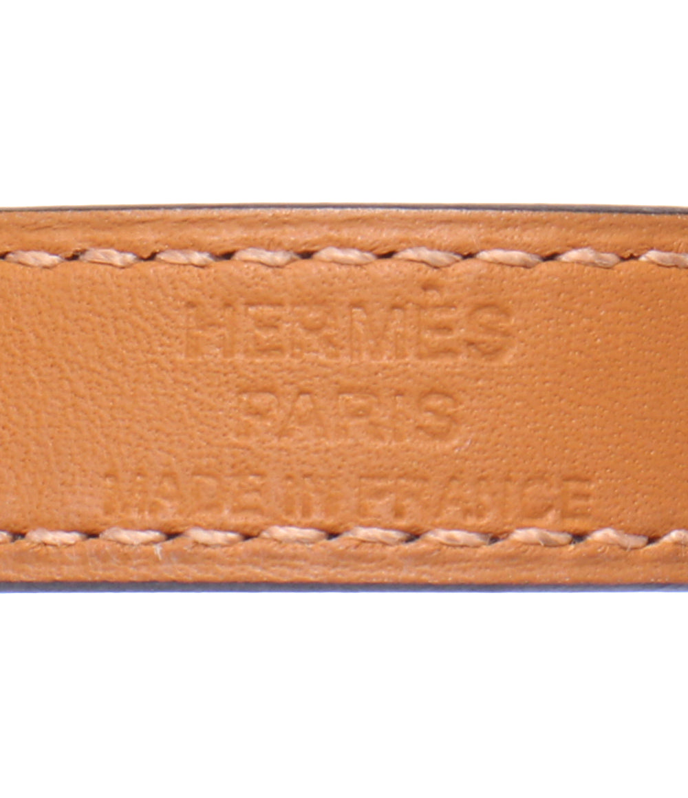 HERMES レザーブレスレット ゴールド金具 Z刻印 ケリー ドゥブルトゥール レディース エルメス