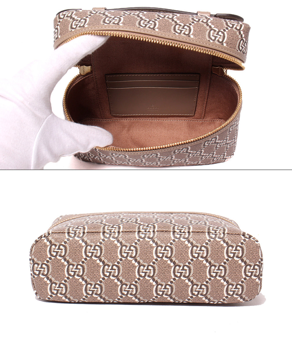 美品 GUCCI 2WAY ハンドバッグ ショルダーバッグ 肩掛け 斜め掛け バニティバッグ GGシャドウ 795058 2149 レディース グッチ