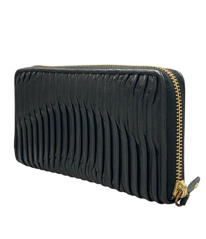 美品 COACH ラウンドファスナー長財布 マディソン ギャザード レザー アコーディオン ジップ ウォレット レディース コーチ