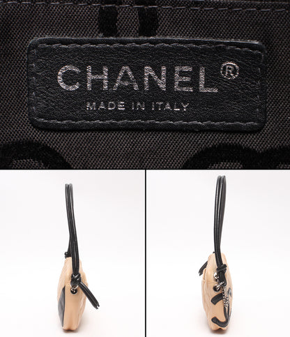 訳あり CHANEL ミニショルダーバッグ アクセサリーポーチ ショルダーポーチ カンボンライン シルバー金具 8番台 レディース シャネル
