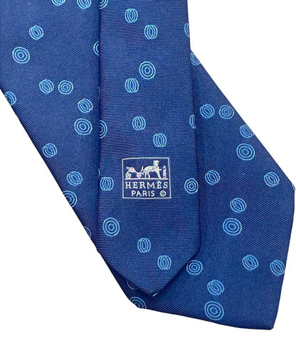 美品 エルメス ネクタイ シルク100% 総柄 メンズ HERMES