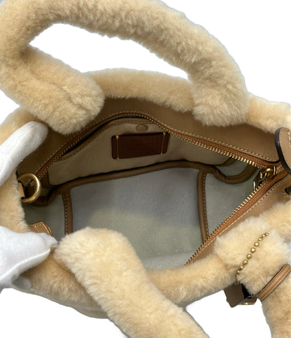 美品 COACH 2way ハンドバッグ ショルダーバッグ 斜め掛け ファー CM576 レディース コーチ