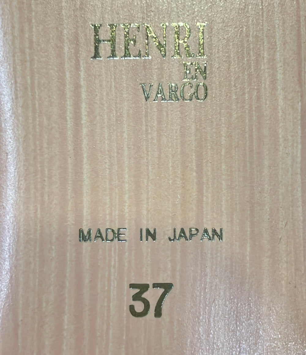 美品 HENRI EN VARGO パンプス リボンストリングスフラットシューズ レディース SIZE 37 ヘンリエンヴァーゴ