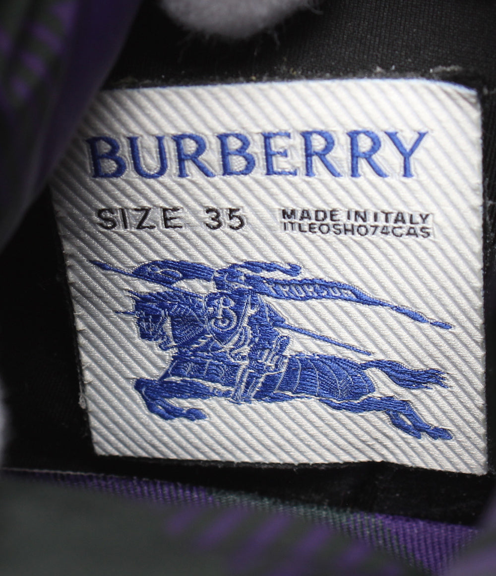 美品 BURBERRY ショートブーツ CHECK PILLOW BOOTS レディース SIZE 35 バーバリー