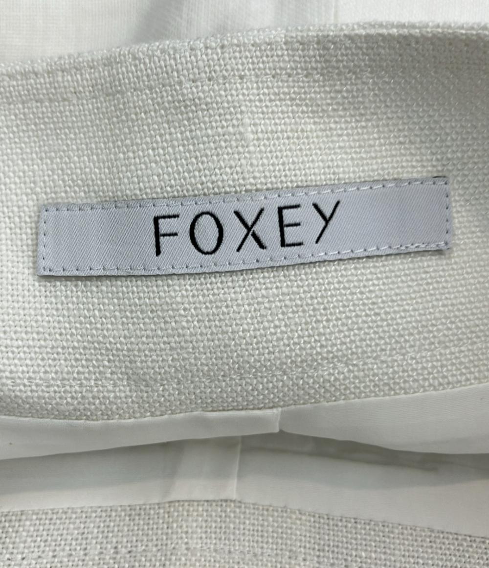 6万□FOXEY□ 40 大人ショートパンツ ダークグレー系 カシミヤ混