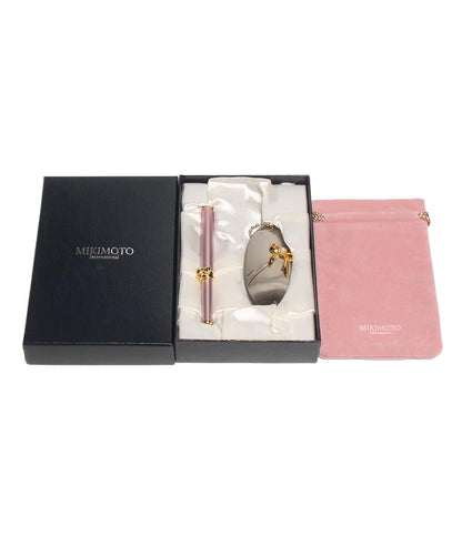 美品 MIKIMOTO international コンパクトミラー リップブラシ 2点セット パール付 レディース ミキモトインターナショナル