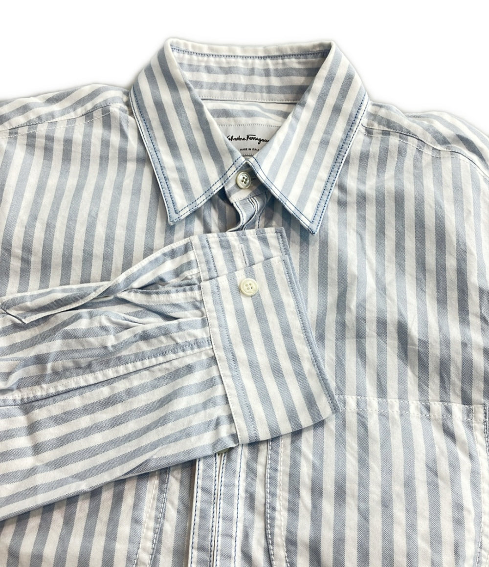 サルヴァトーレフェラガモ 長袖シャツ ストライプ柄 メンズ SIZE S Salvatore Ferragamo