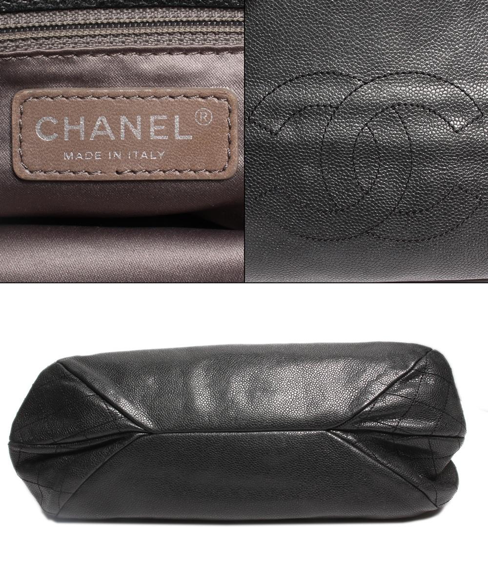 シャネル チェーンレザーショルダーバッグ ココマーク シルバー金具 キャビアスキン レディース CHANEL