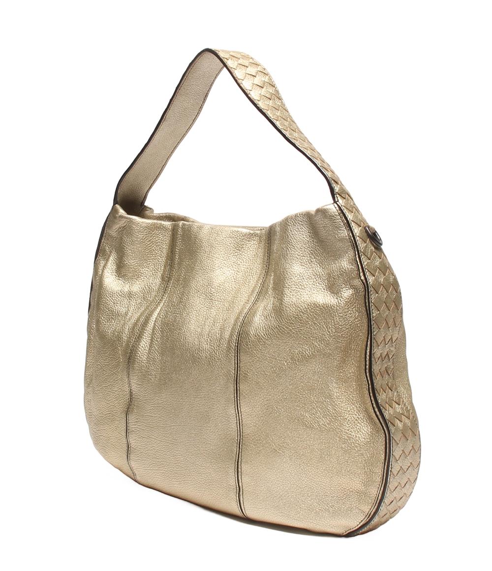 BOTTEGA VENETA 2way ワンショルダーバッグ 肩掛け 斜め掛け ゴールドサイド イントレチャート レディース ボッテガ・ヴェネタ