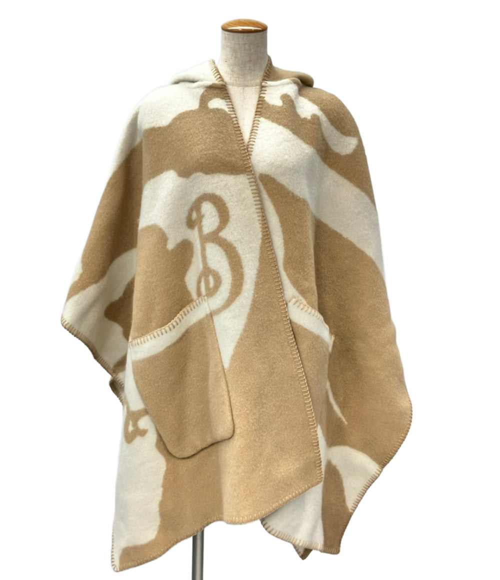 美品 BURBERRY コート ウール ケープ フード タグ付き キャメル 8079139 レディース SIZE 176 x 120cm バーバリー