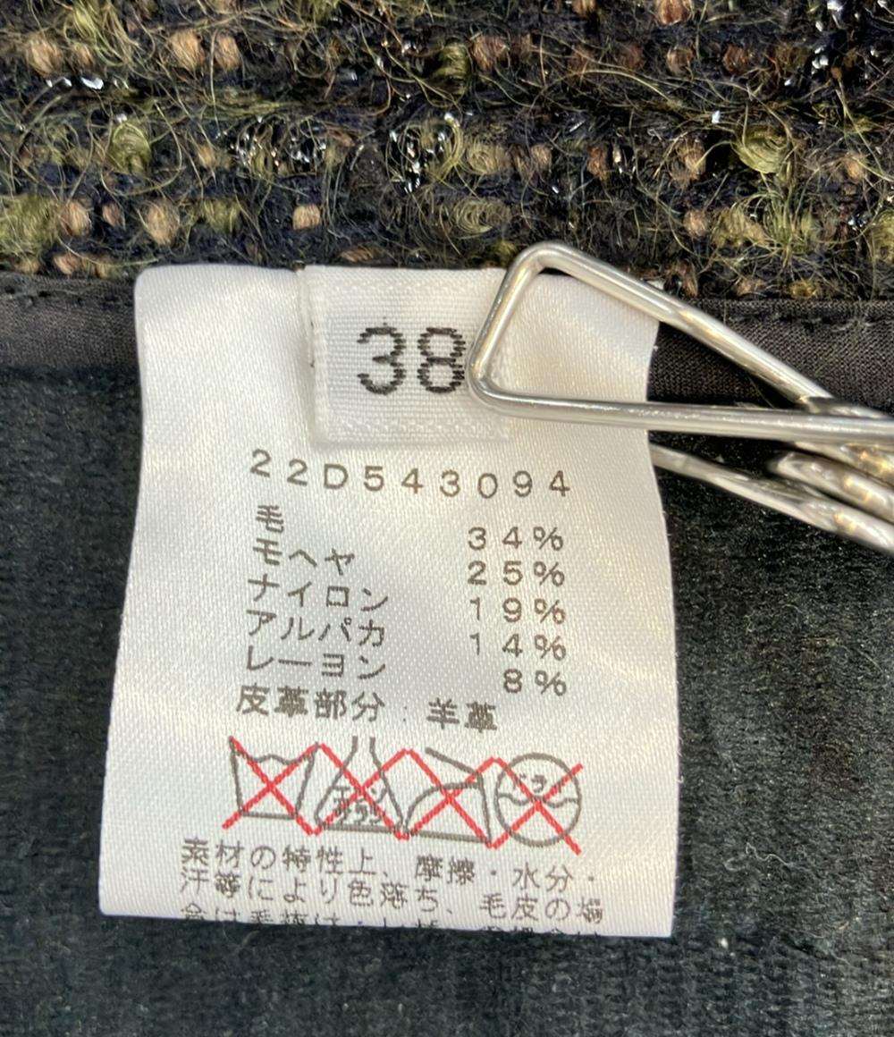 CELINE スカート レザーポケット ツイード 22D543094 レディース SIZE 38 (M) セリーヌ
