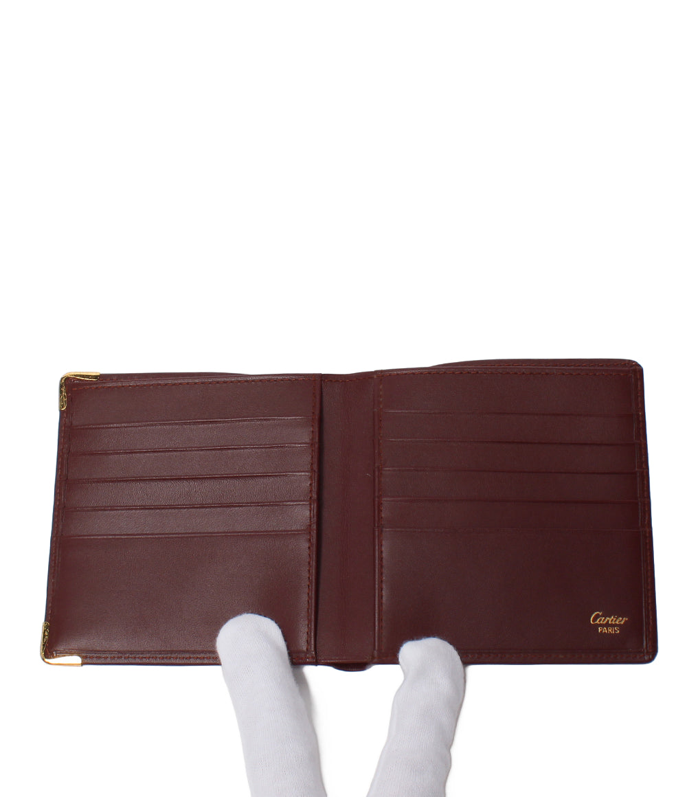 美品 Cartier 二つ折り財布 マストライン メンズ カルティエ