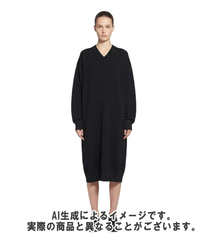 BALENCIAGA 長袖 Vネック ニットワンピース 599890 T4101 レディース SIZE S バレンシアガ