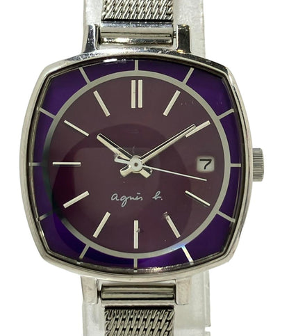 アニエスベー 腕時計 クオーツ パープル 7N82-0CH0 レディース agnes b.
