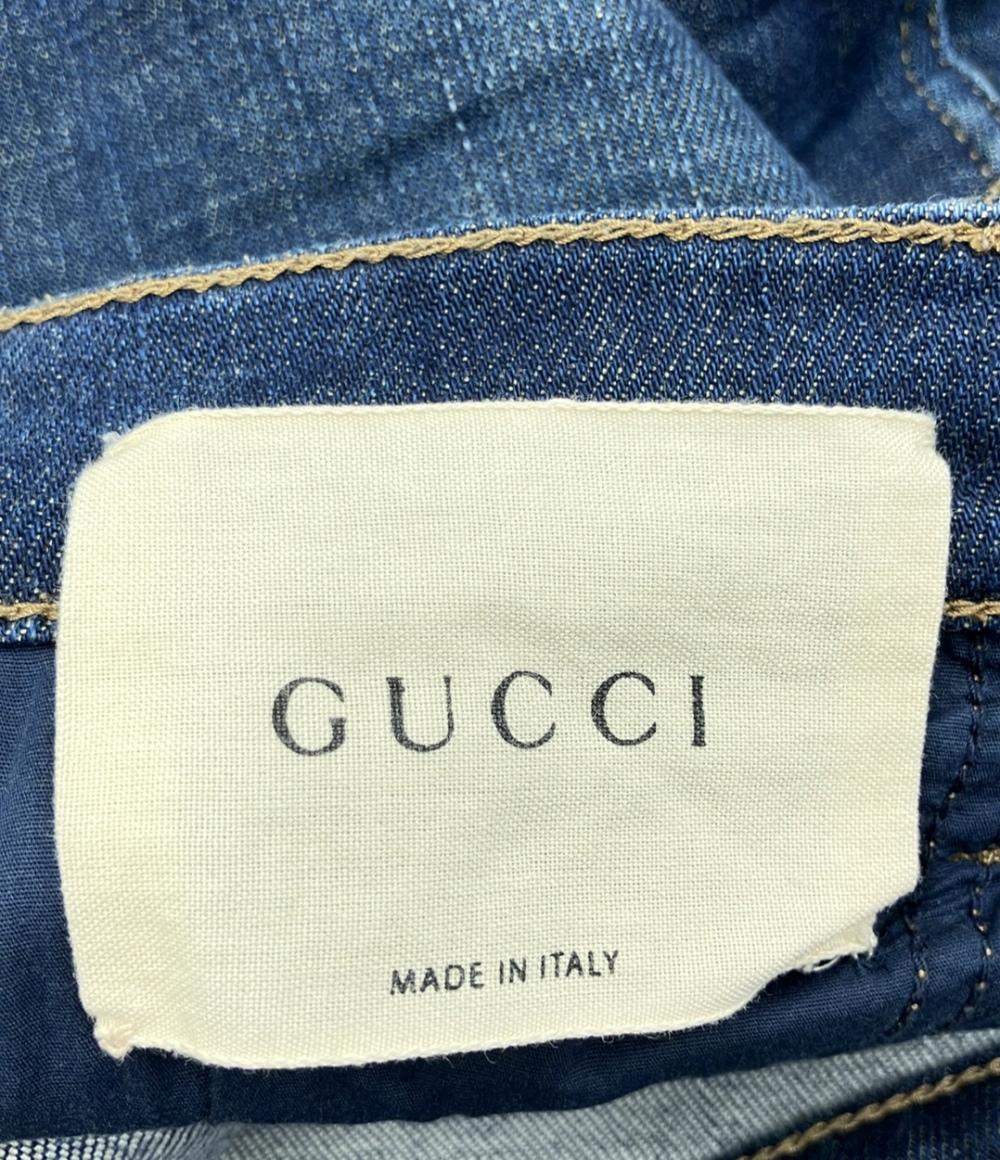 美品 グッチ 花柄カットオフスキニーデニムパンツ レディース SIZE 23 (M) GUCCI