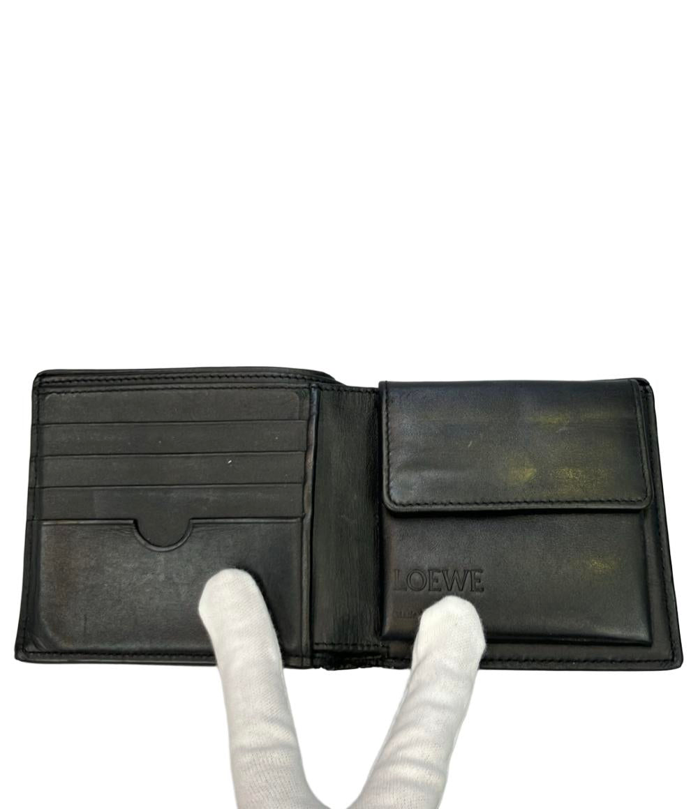 未使用品 LOEWE 二つ折り財布 メンズ ブラック ロエベ二つ折り札入れ ブラック メンズ 二つ折り財布 LOEWE 中古