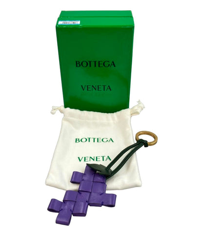 美品 ボッテガ・ヴェネタ バックチャーム キーリング イントレチャート レディース BOTTEGA VENETA