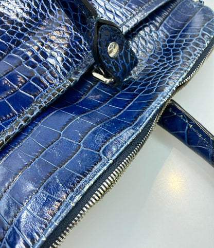 ステファノマーノ 2way クロコ型押しハンドバッグ  ショルダーバッグ 斜め掛け レディース STEFANOMANO
