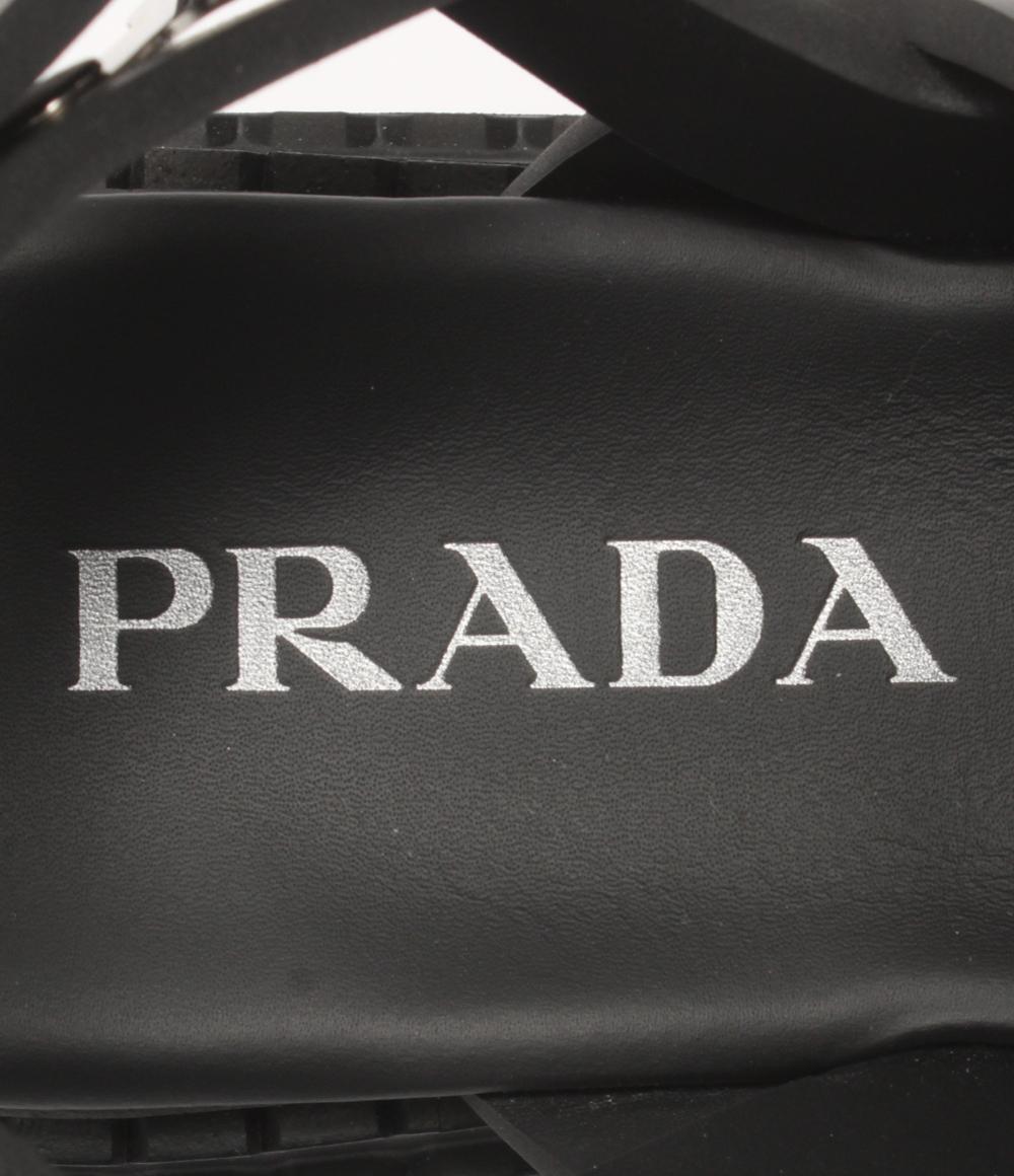 美品 PRADA モノリス ラバー サンダル 厚底 1X382N 3LKK レディース
