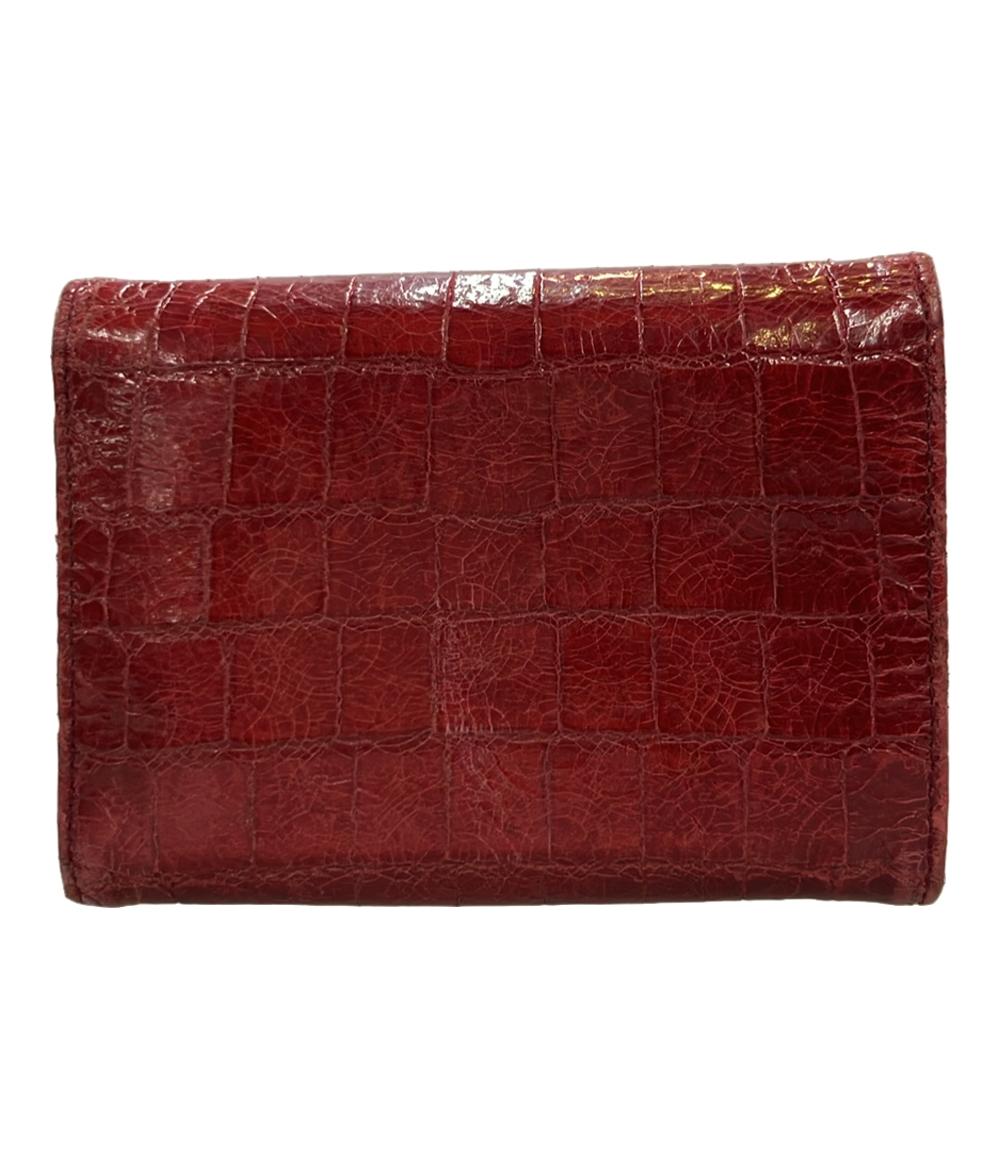 ミュウ ミュウ 三つ折り財布 クロコ型押し レディース Miu Miu