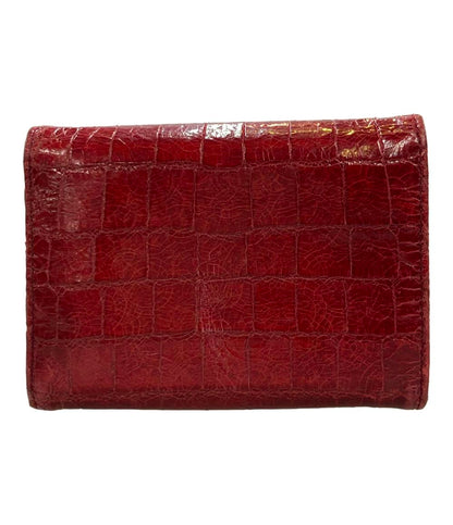 ミュウ ミュウ 三つ折り財布 クロコ型押し レディース Miu Miu