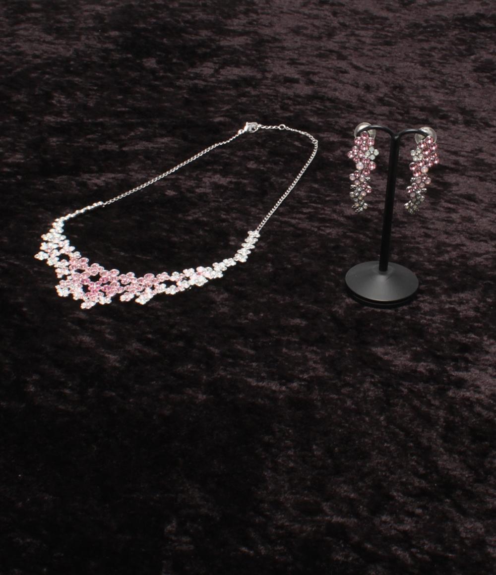 美品 SWAROVSKI チョーカー ネックレス イヤリング 2点セット レディース スワロフスキー