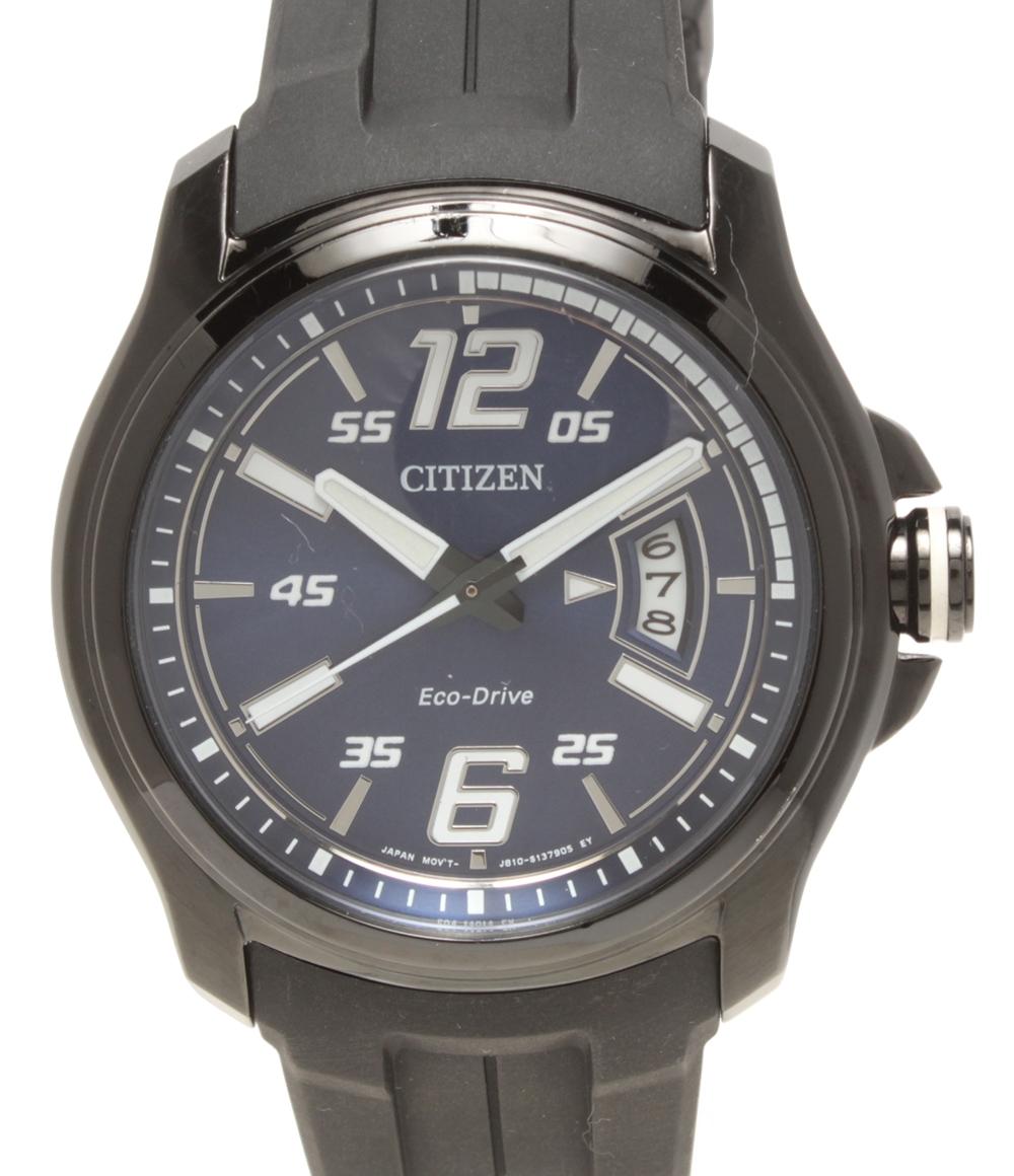 美品 CITIZEN 腕時計 ソーラー ブラック J810-S090857 メンズ レディース シチズン