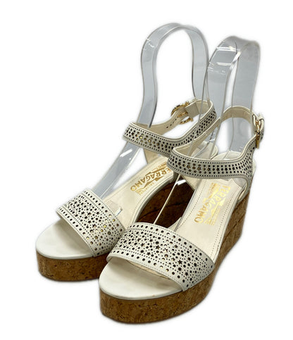 Salvatore Ferragamo オープントゥサンダル ウェッジソール ガンチーニ YW 09969 レディース SIZE 6.5 サルヴァトーレフェラガモ