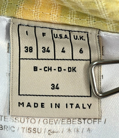 Emilio Pucci ノースリーブワンピース 幾何学模様  イエロー ブルー 9HWG15 レディース SIZE 38 (S) エミリオ・プッチ