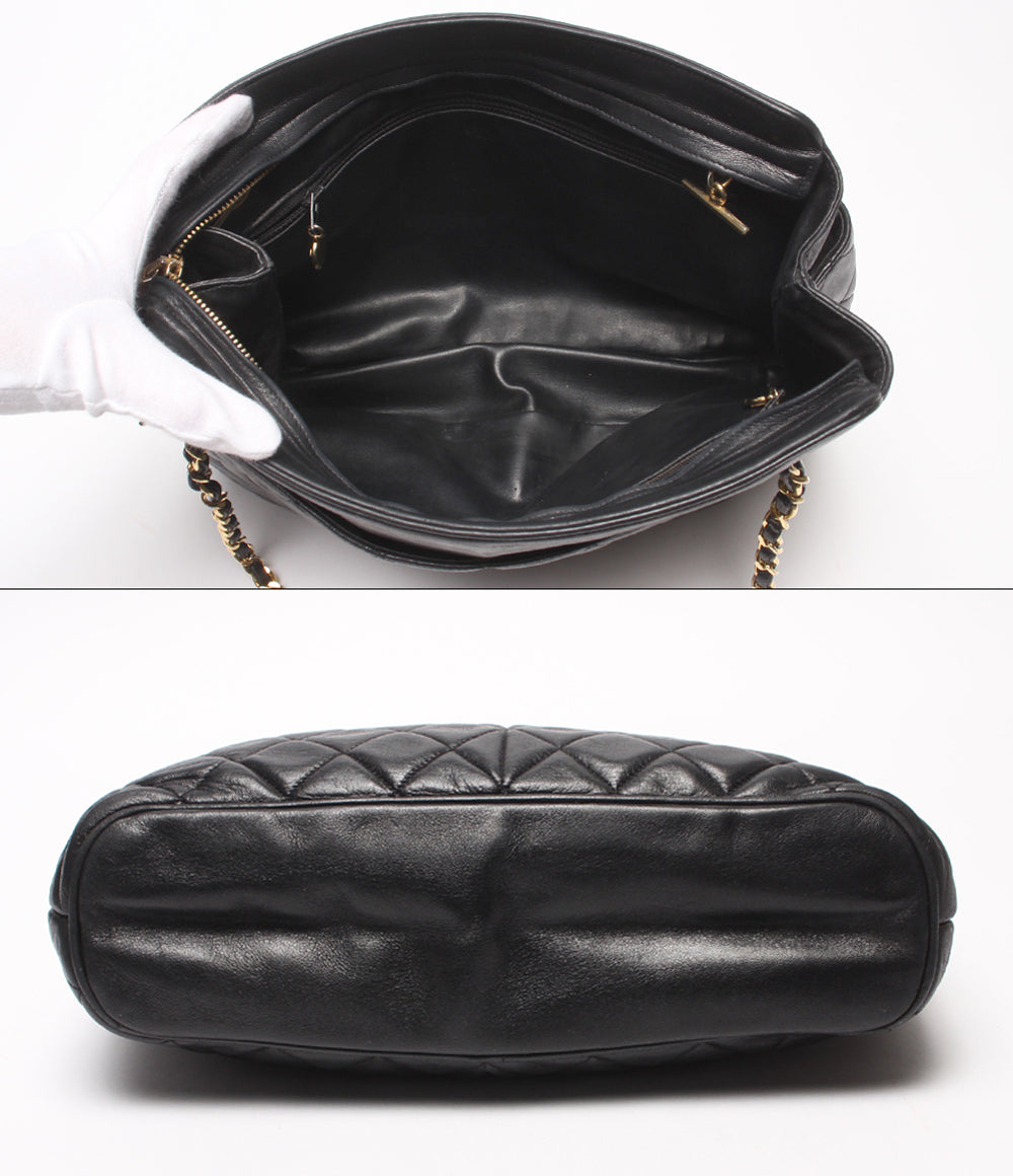 CHANEL チェーンショルダーバッグ 肩掛け 1番台 ゴールド金具 マトラッセ レディース シャネル
