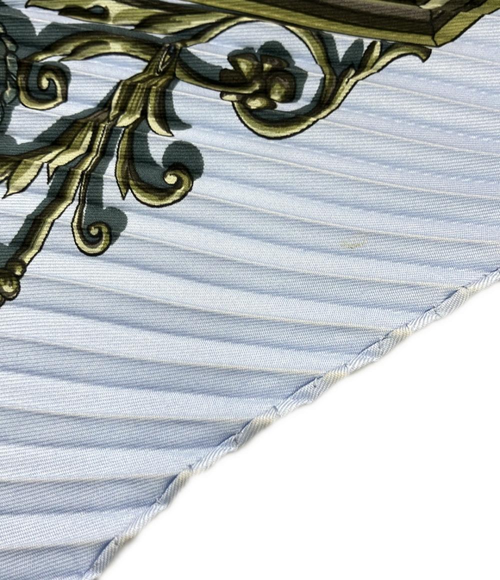 HERMES プリーツスカーフ カレ90 シルク 100% DIES ET HORE レディース エルメス