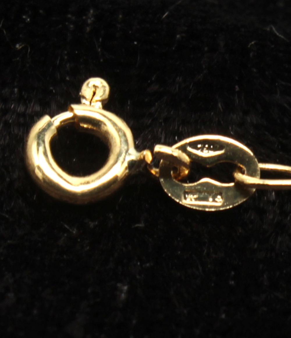 美品 ネックレス K18 パール エメラルド レディース