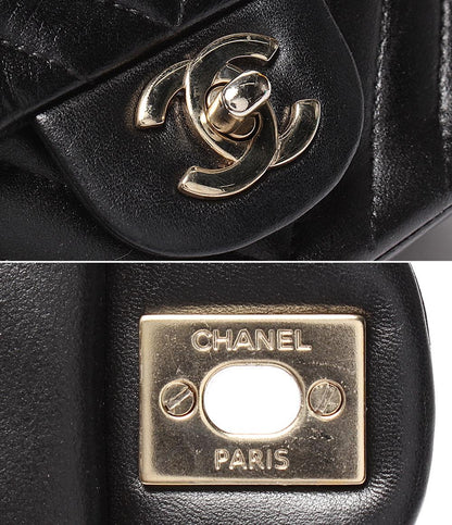 CHANEL チェーンショルダーバッグ ミニマトラッセ Vステッチ シングルフラップ シングルチェーン ゴールド金具 シェブロン レディース シャネル