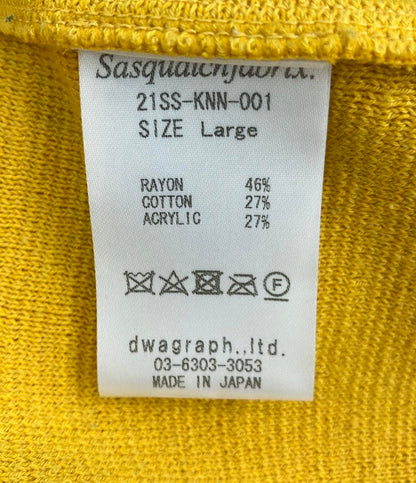 SASQUATCHfabrix. 長袖カーディガン イエロー レッド ストリート 21SS-knn-001 メンズ SIZE Large (L) サスクワァッチファブリックス