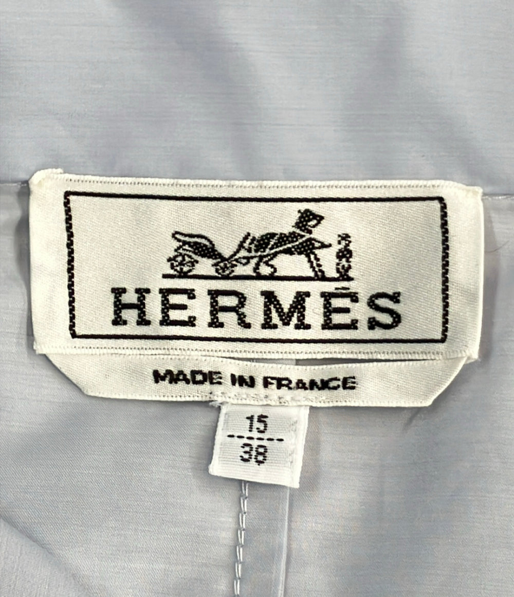 HERMES コットンナイロン スタンドカラー シャツジャケット H556100H4 メンズ SIZE 38 (S) エルメス