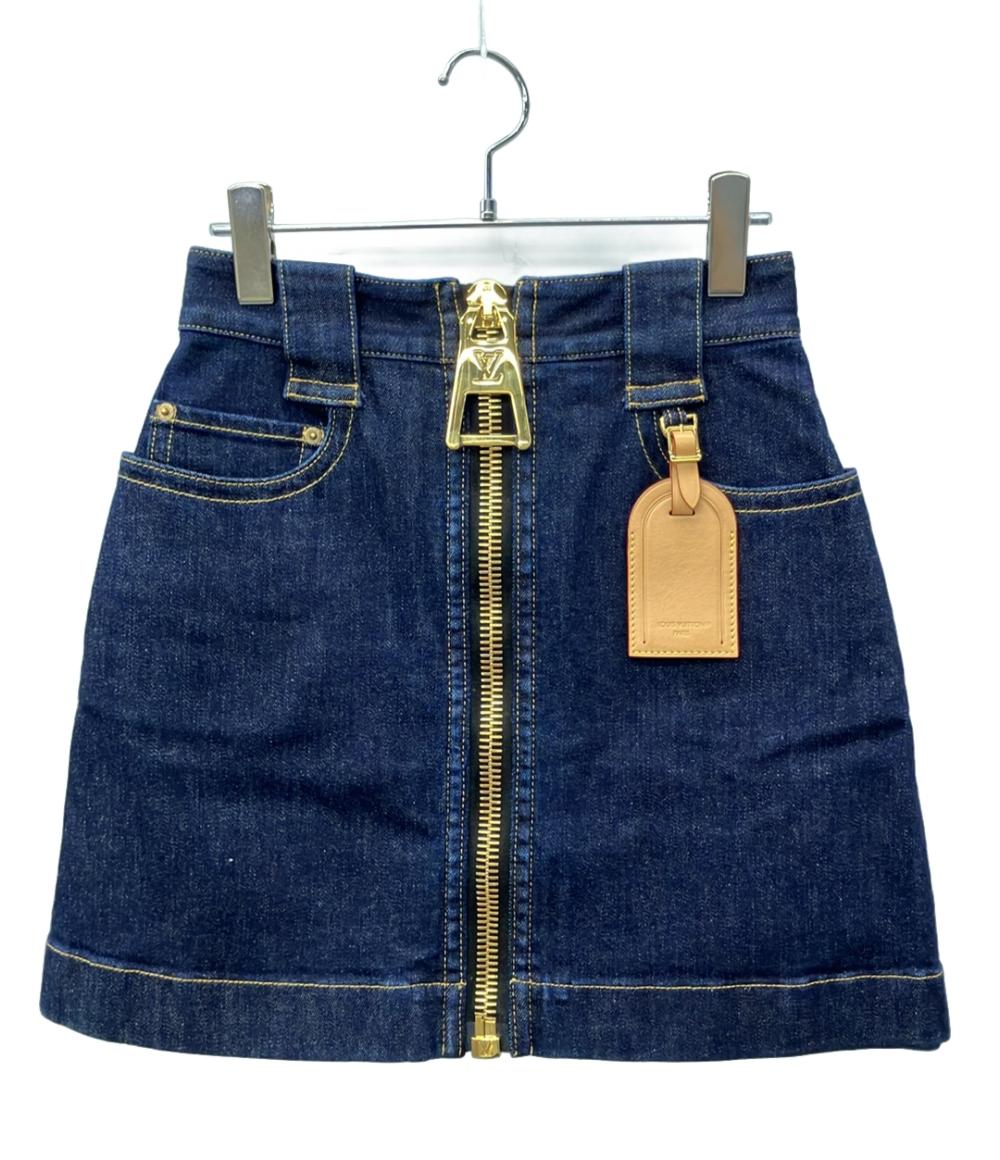 美品 ルイ・ヴィトン デニムスカート フロントジップ RW231B AID FOJU14 レディース SIZE 36 (S) LOUIS VUITTON