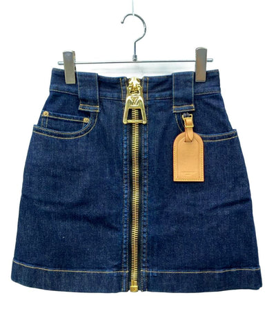 美品 ルイ・ヴィトン デニムスカート フロントジップ RW231B AID FOJU14 レディース SIZE 36 (S) LOUIS VUITTON