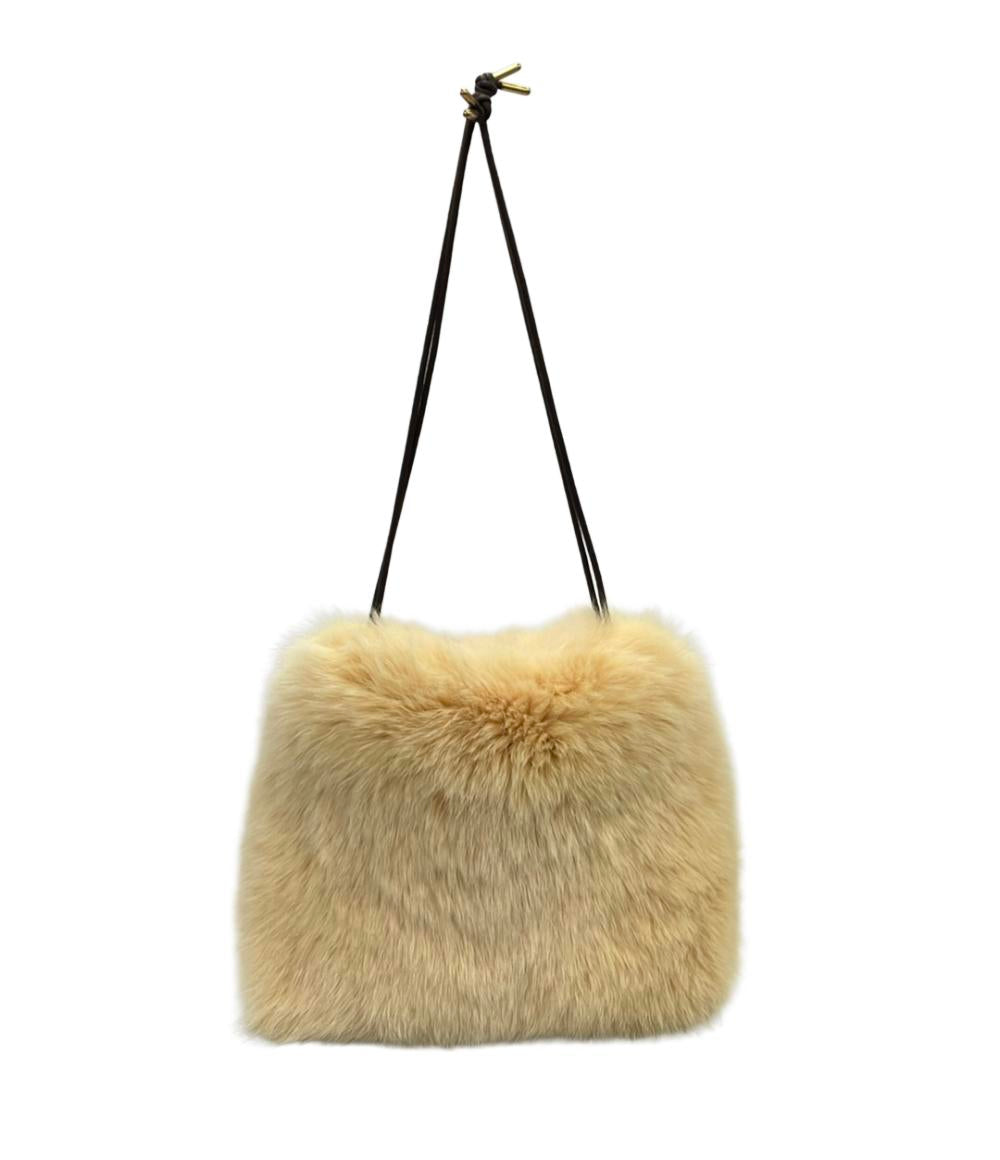 美品 LUDLOW ハンドバッグ 巾着バッグ ファー レディース ラドロー
